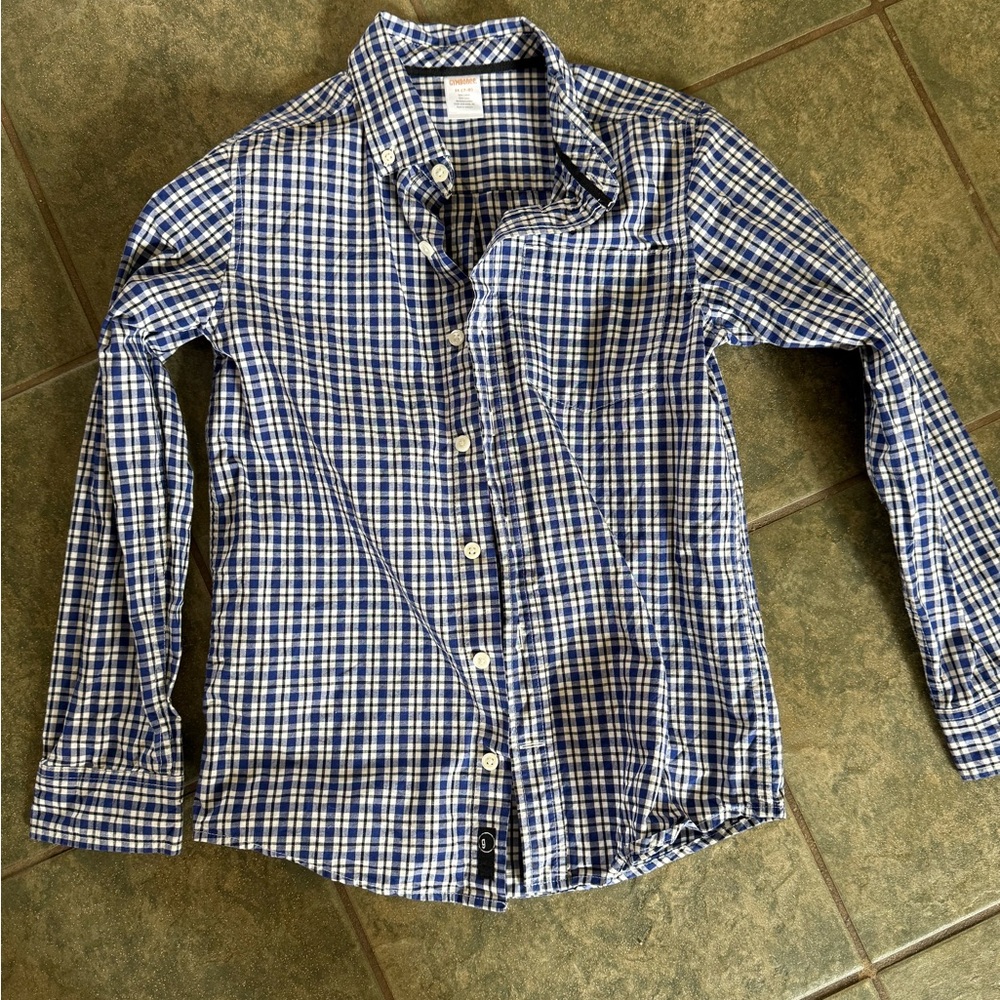 🎀3/$25🎀 Gymboree size 7-8 Blue Checkered Shirt